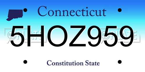 5HOZ959 Connecticut License Plate