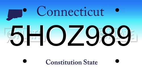5HOZ989 Connecticut License Plate