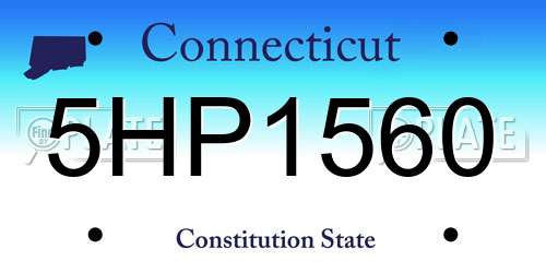 5HP1560 Connecticut License Plate