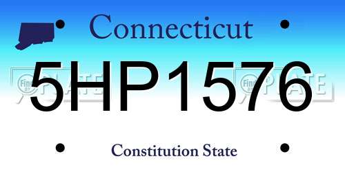 5HP1576 Connecticut License Plate