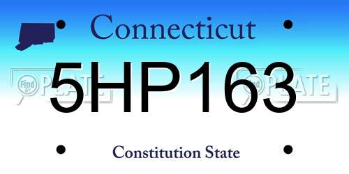 5HP163 Connecticut License Plate