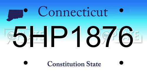 5HP1876 Connecticut License Plate