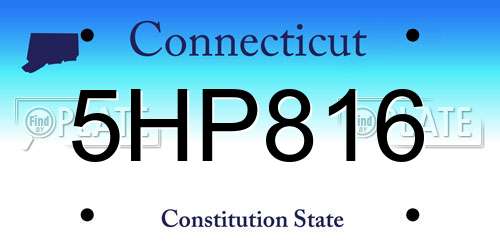 5HP816 Connecticut License Plate