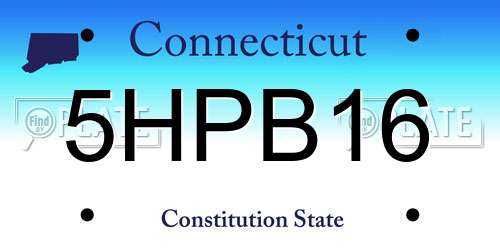 5HPB16 Connecticut License Plate