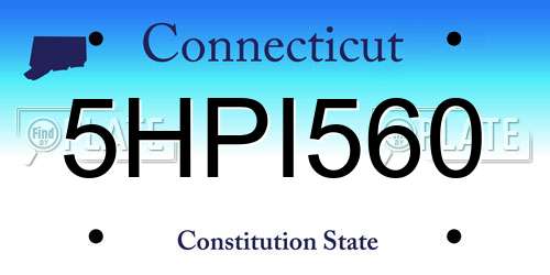 5HPI560 Connecticut License Plate