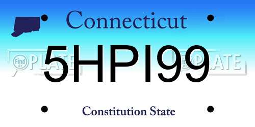 5HPI99 Connecticut License Plate