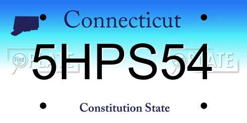 5HPS54 Connecticut License Plate