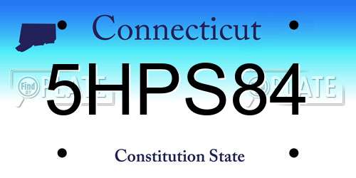 5HPS84 Connecticut License Plate