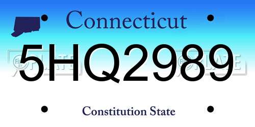 5HQ2989 Connecticut License Plate