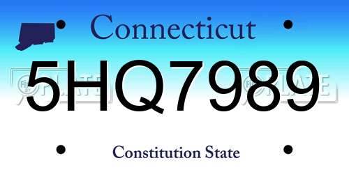 5HQ7989 Connecticut License Plate