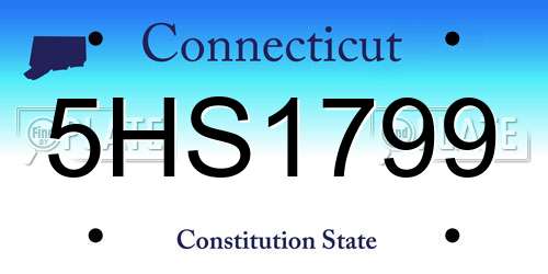 5HS1799 Connecticut License Plate