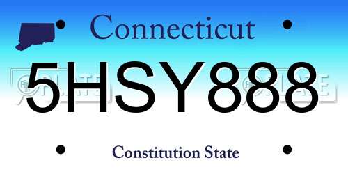 5HSY888 Connecticut License Plate