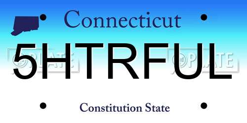 5HTRFUL Connecticut License Plate