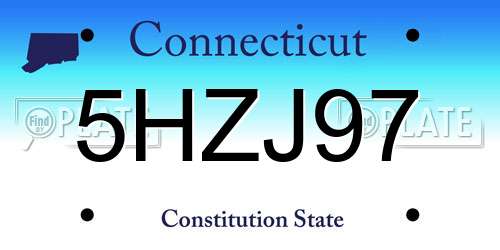 5HZJ97 Connecticut License Plate