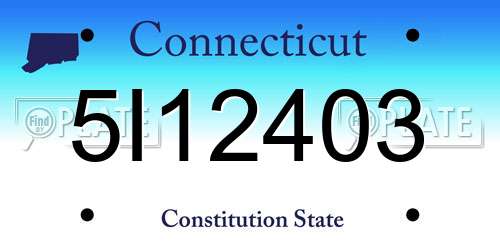 5I12403 Connecticut License Plate