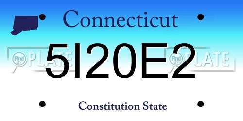 5I20E2 Connecticut License Plate