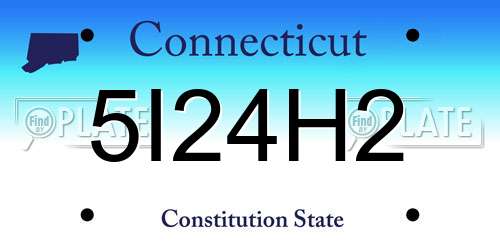 5I24H2 Connecticut License Plate