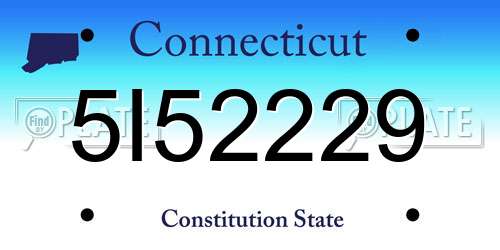 5I52229 Connecticut License Plate