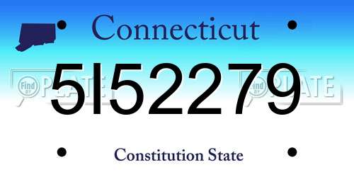 5I52279 Connecticut License Plate