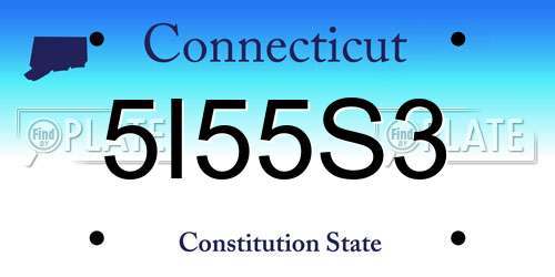 5I55S3 Connecticut License Plate