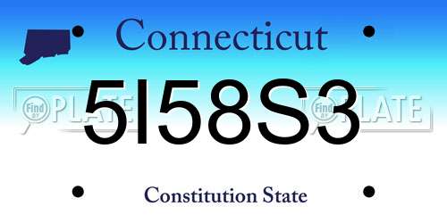 5I58S3 Connecticut License Plate