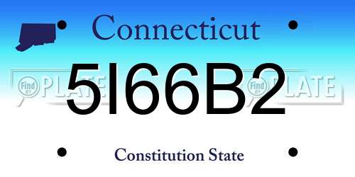 5I66B2 Connecticut License Plate