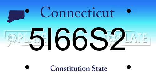 5I66S2 Connecticut License Plate