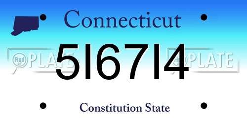 5I67I4 Connecticut License Plate