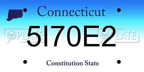 5I70E2 Connecticut License Plate
