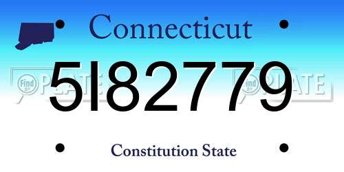 5I82779 Connecticut License Plate