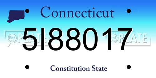 5I88017 Connecticut License Plate