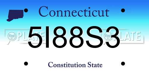 5I88S3 Connecticut License Plate