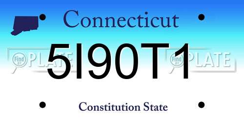 5I90T1 Connecticut License Plate