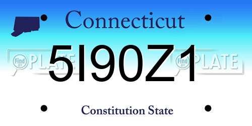 5I90Z1 Connecticut License Plate