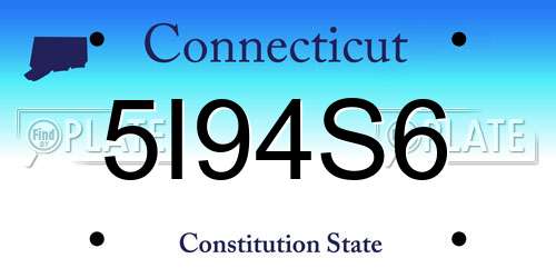 5I94S6 Connecticut License Plate