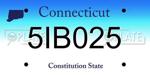 5IB025 Connecticut License Plate