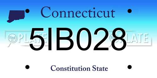5IB028 Connecticut License Plate