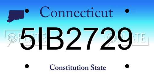 5IB2729 Connecticut License Plate