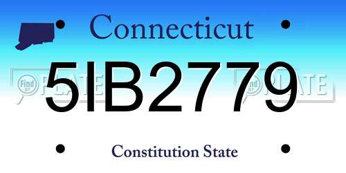 5IB2779 Connecticut License Plate