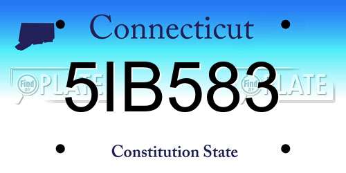 5IB583 Connecticut License Plate