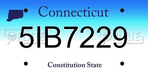 5IB7229 Connecticut License Plate