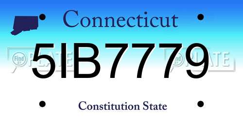 5IB7779 Connecticut License Plate