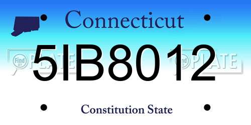 5IB8012 Connecticut License Plate