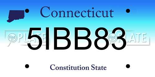 5IBB83 Connecticut License Plate