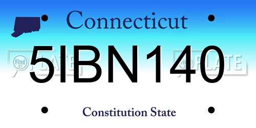 5IBN140 Connecticut License Plate