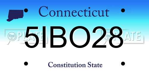 5IBO28 Connecticut License Plate