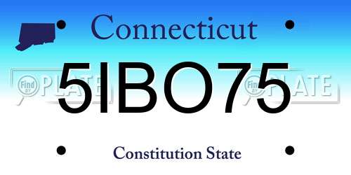 5IBO75 Connecticut License Plate