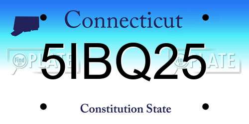 5IBQ25 Connecticut License Plate