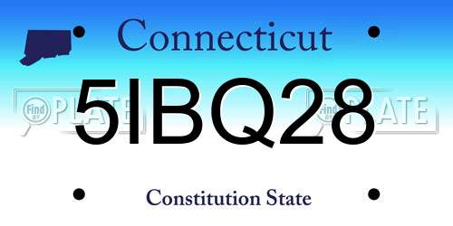 5IBQ28 Connecticut License Plate