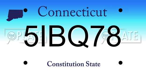 5IBQ78 Connecticut License Plate
